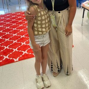 Girls Dear Hannah‎ Prep Crochet tank Top and White Cut Off Shorts Set Size 7